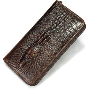 Genuine Leather Cool Long Wallets for Men Personalized Zip Around Wallet
